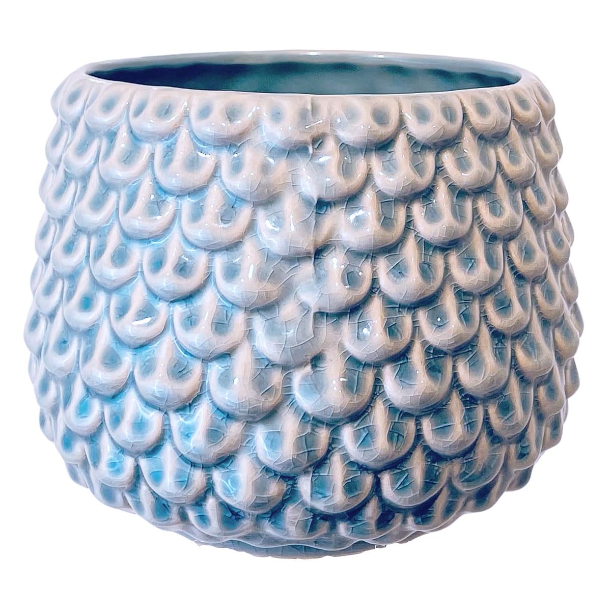 Nordring Ceramic Flower Pot Pino - colorful Planter, Pot for plants, sukkulents Size M (13,5 cm ø) Dia 5,25'' H 4,5'', Stoneware, sky blue