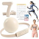 Paleclouds Pilates Ring Set, Pilates Essential Kit with Pilates Ring and Ball, 2.2lb *2 Ergonomic 7-Shaped Dumbbells, Portable Bag & Training Poster, at Home Workouts Pilates Sets for Women