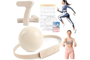 Paleclouds Pilates Ring Set, Pilates Essential Kit with Pilates Ring and Ball, 2.2lb *2 Ergonomic 7-Shaped Dumbbells, Portable Bag & Training Poster, at Home Workouts Pilates Sets for Women