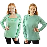 Inspired Comforts Women's Chemo Port Access Long Sleeve Shirt with Dual Zip Access