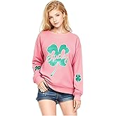 SEPNOSIA St Patricks Day Shirt Women Long Sleeve Shamrock Clover Sweatshirts Graphic Leaf Irish Casual Loose Fit Shirt Tops