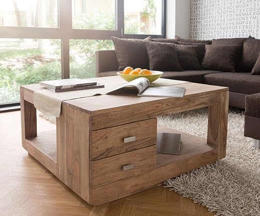 Guru Acacia Stone Couch Table Living Room Table 90 X 90 2 Sk By Wolf Amazon Co Uk Kitchen Home Couchtisch 90 X 90