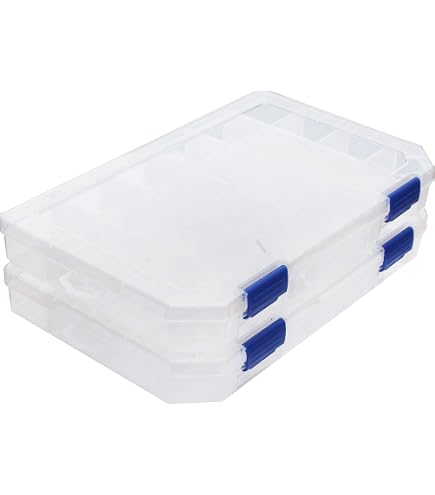 Large Plastic Tackle Box Storage Organizer Box 3700 with adjustable dividers 4 PACK tackle tray : Sports & Outdoors