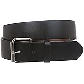 1 1/2" (38mm) Snap On Plain Leather Jean Belt With Roller Buckle