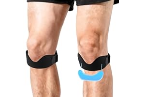 2pcs Patellar Tendon Support Strap, Black Silicone Adjustable Anti-Slip Ergonomic Knee Brace for Women Men, Patella Stabilize
