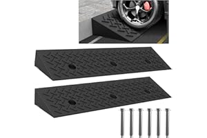 YZHUPTE Heavy Duty Rubber Curb Ramp,2 PC 3.9" Rise Height,3 Tons(6600 LB) Capacity,Sidewalk Threshold Driveway Curb,Slope Ramps for Dock Bike Vehicle Wheelchair Warehouse Motorcycle (3.9 inch Height)