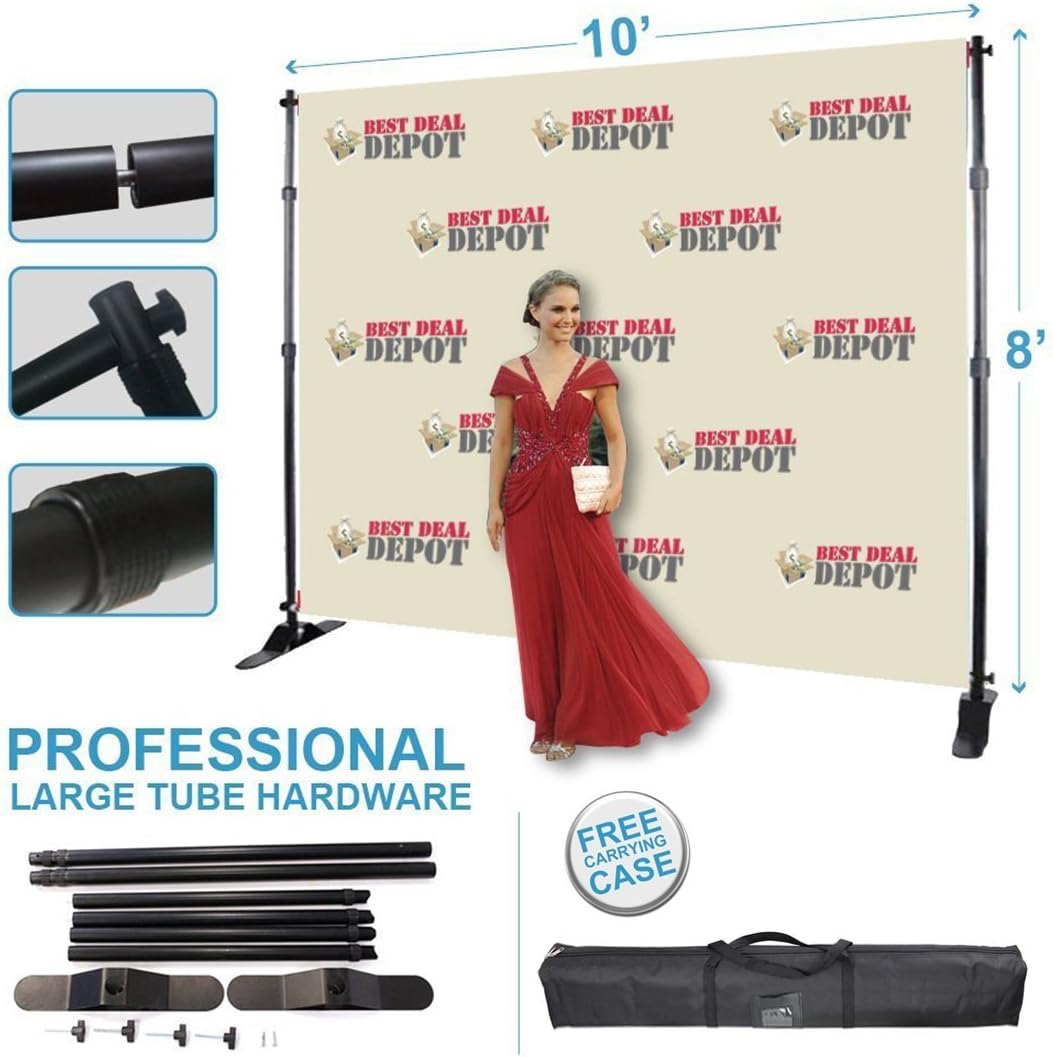 Best Deal Depot 8' x 8' Backdrop Telescopic Step and Repeat Banner Stand Show 1PCS