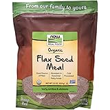 NOW Foods, Organic Flax Seed Meal, Source of Essential Fatty Acids and Fiber, Cold-Processed, Certified Non-GMO, 22-Ounce