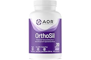AOR OrthoSil Silica Supplement, 30 Vegan Capsules, 30 Days Supply, Features Patented Mesoporosil, Supports Healthy Hair, Skin