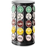 TOMSHUB K Cup Holder, Coffee Pod Storage Carousel Holder Organizer Compatible with 40 Keurig K-Cup Pods, Home or Office Kitchen Counter Organizer（Black）