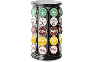 TOMSHUB K Cup Holder, Coffee Pod Storage Carousel Holder Organizer Compatible with 40 Keurig K-Cup Pods, Home or Office Kitchen Counter Organizer（Black）