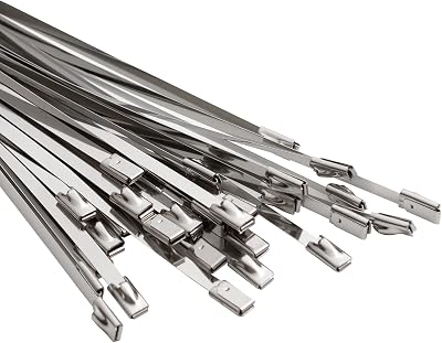 OFFO Stainless Steel Zip Ties 300mm 0.46cm Wide Heavy Duty 122KG 15 Pcs