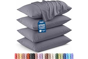 Utopia Bedding Queen Pillow Cases - 4 Pack - Envelope Closure - Soft Brushed Microfiber Fabric - Shrinkage and Fade Resistant