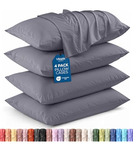 Utopia Bedding Lot De 2 Oreillers Standard Gris - Oreillers à Soufflets Qualité Hôtelière