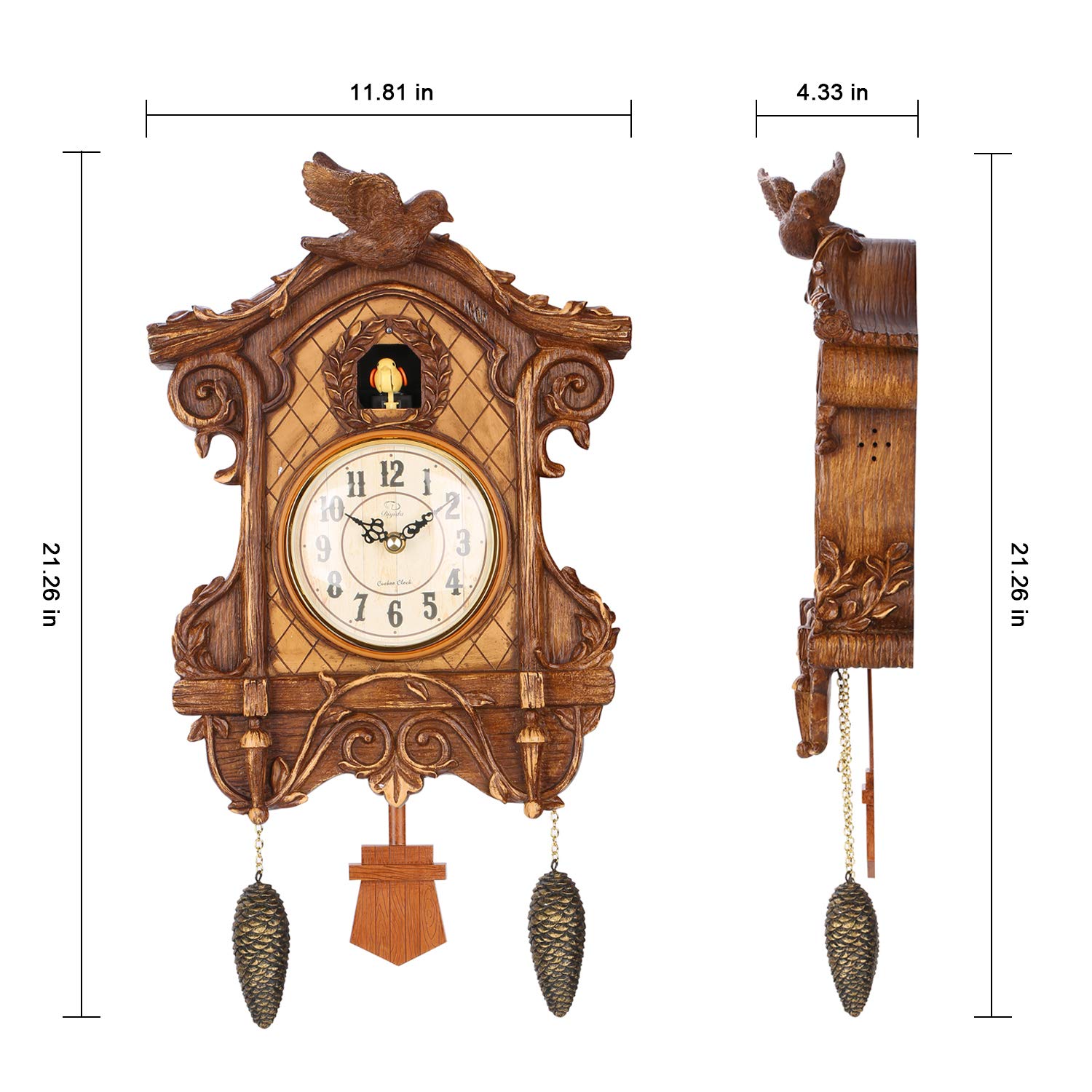 PQ Vivid Large Cuckoo Clock、Wall Cuckoo Clock,Chime Has Automatic Shut