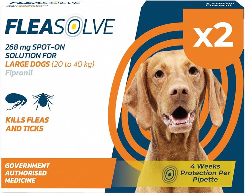 Naqua Dog Flea Treatment Large 20-40 kg 2 x Pipettes Spot On
