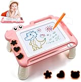 AiTuiTui Magnetic Drawing Board with Legs Pink for 3-6 Years Doodle Pad
