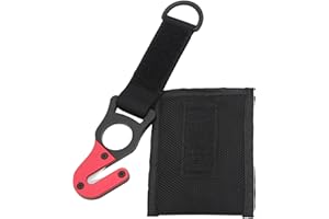 DiveTec Line Cutter, Rust-Resistant Aluminum Safety Knife with 4 Replaceable Ceramic Blades & Sheath, Emergency Rope Cutter f