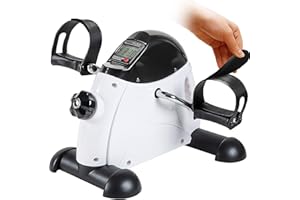 GOREDI Pedal Exerciser Stationary Under Desk Mini Exercise Bike - Peddler Exerciser with LCD Display, Foot Pedal Exerciser for Seniors,Arm/Leg Exercise