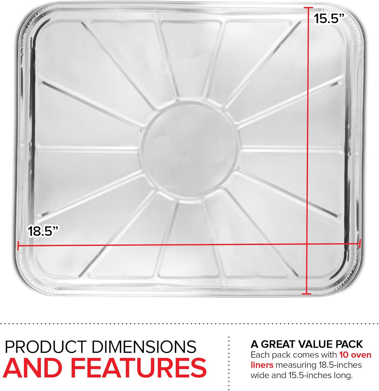 Disposable Foil Oven Liners (10 Pack) Oven Liners for Bottom of