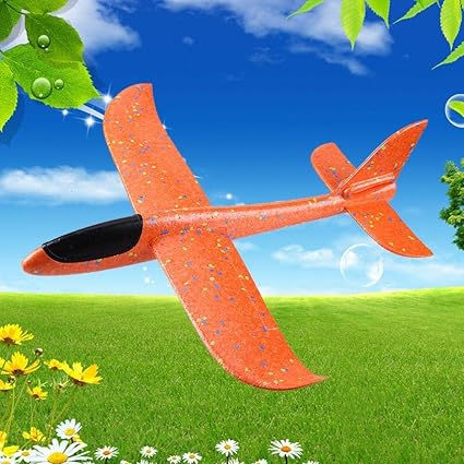 IainStars EPP Foam Hand Throw Airplane Model Glider Plane Kids Toys (Orange)(35cm)