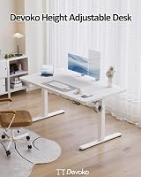 Devoko Electric Standing Desk 120x60cm Height Adjustable Home Office White view 3
