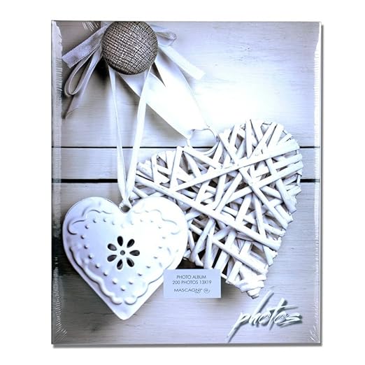 title=Album Fotografico Mascagni 200 foto 13x19 Portafoto con cuori s430- Cuori su