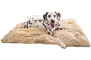 Best Friends by Sheri Calming Shag Dog Blanket – Ultra Soft Faux Fur Pet Throw, Anxiety-Relief, Lightweight Warm Bed Cover for Dogs and Cats, Machine Washable, Taupe, 30" x 40"