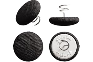 Primpins Short Upholstery Pins - Classic Linen - 20 Colors Available - Fabric Covered Button Twist Pins - Keeps Furniture Covers in Place (Set of 24, Black)