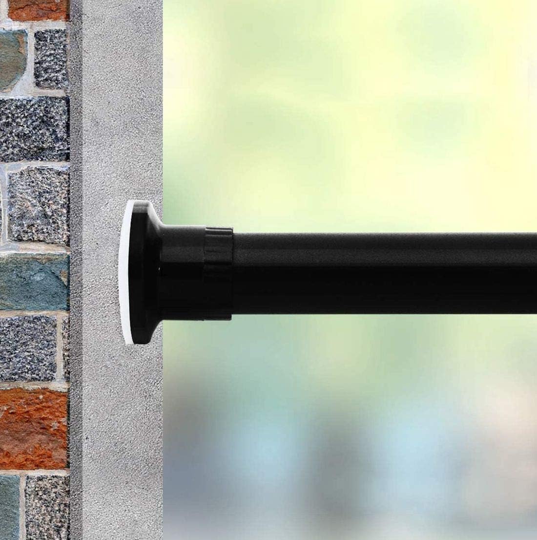 Tension Rod Shower Rail Curtain Poles, Shower Curtain Rail Heavy Duty Room Divider Curtain Rod