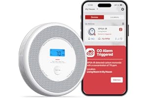 X-Sense Smart Smoke Detector and Carbon Monoxide Detector with Voice Location, Wi-Fi Smoke Detector Carbon Monoxide Detector Combo with Real-Time App Notifications, XP0A-iR, 1-Pack