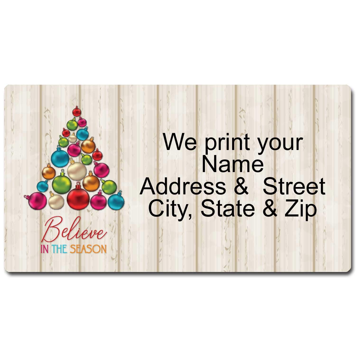 Office Products Believe Fun Modern Christmas Return Address ...