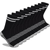 Comfoex 10 Pairs Boys Crew Socks - 4-6, 6-8, 8-10 Years Old Athletic Calf Long Socks For Kids - Half Cushioned Cotton