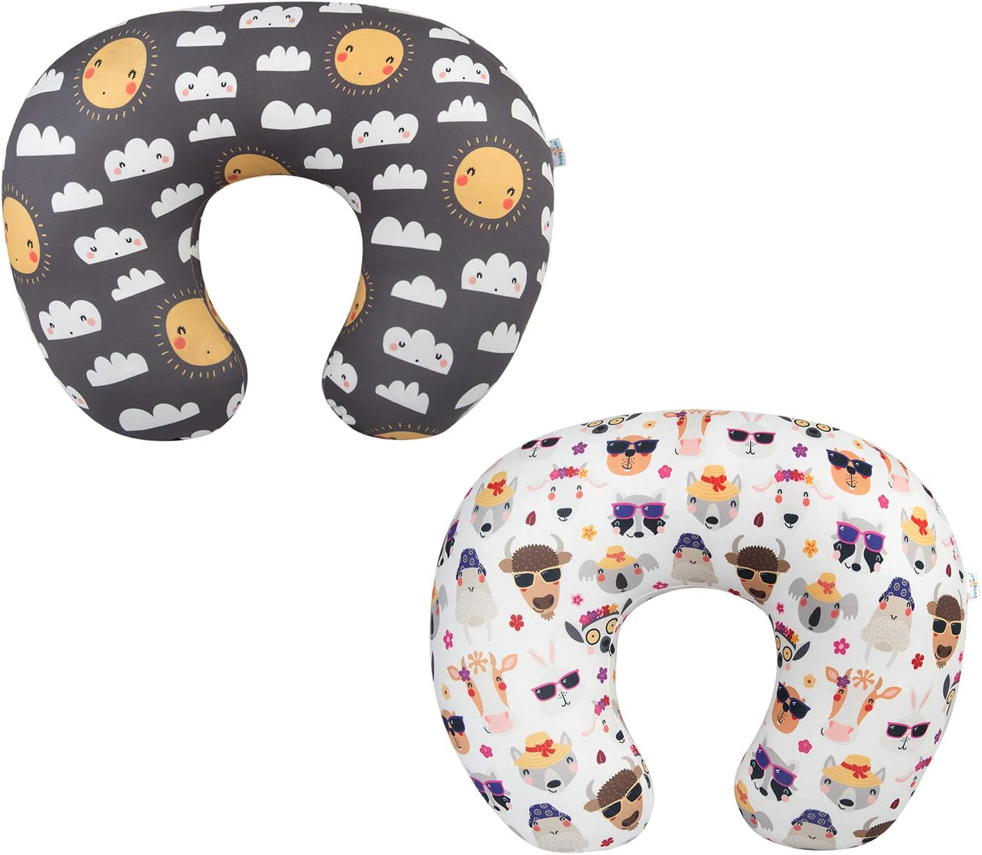 Babygoal Stretchy Nursing Pillow Covers Slipcovers for Breastfeeding Moms, Maternity Breastfeeding Newborn Infant Feeding Cushion Cover,2 Pack 2MUP01-B