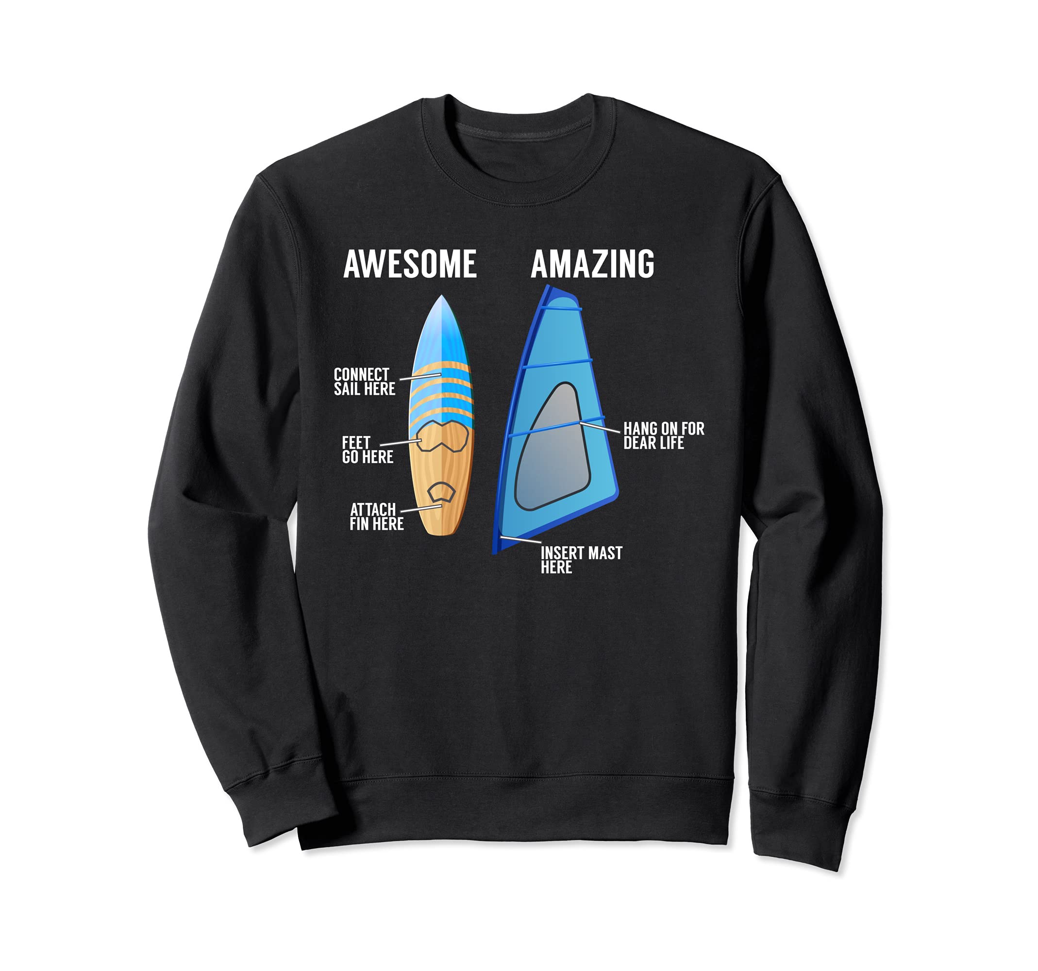 Windsurfing Equipment Gear Board Windsurfer Sailboarder Sweatshirt