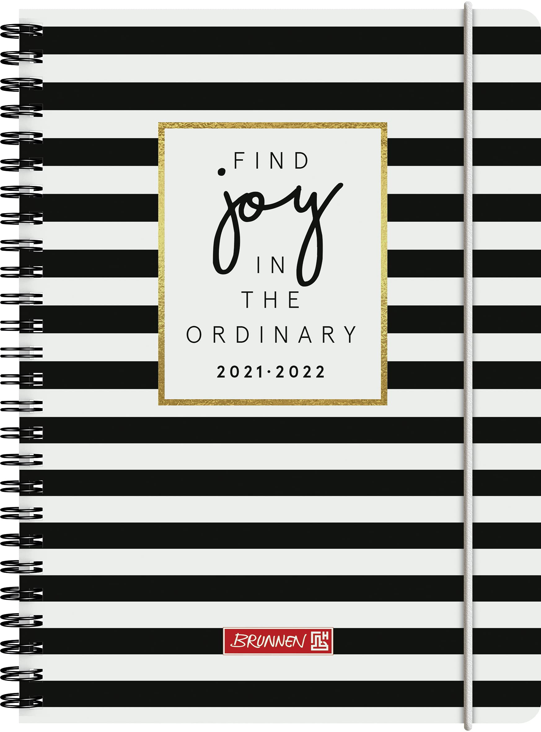 BRUNNEN 1072155172 Academic Diary 2021/2022 (18 Months) "Stripes" 2 Pages = 1 Week, Sheet Size 14.8 x 21 cm, A5, PP Cover