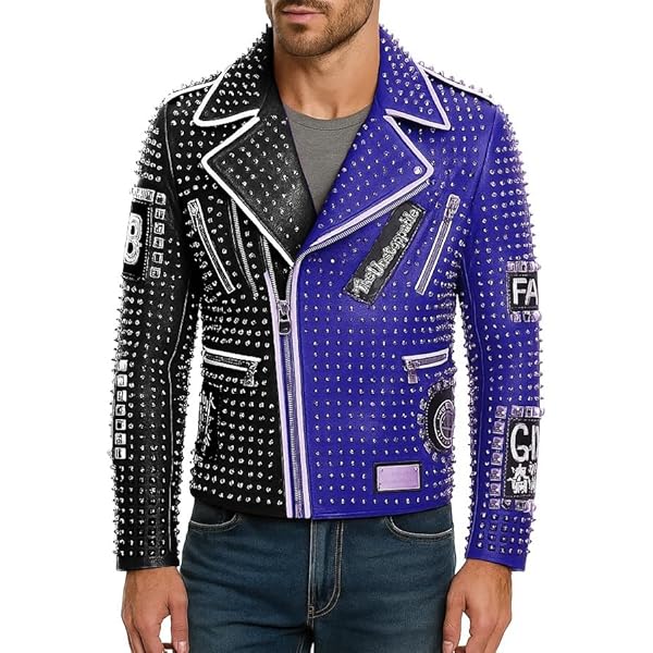 ブルゾンジャケット ベルト  ウィッグ Punk Jacket - Brando Jacket Men - Gothic Jacket - Studded