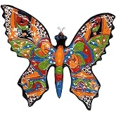 Talavera Pottery Store Wall Butterfly Medium Hand Painted Indoor Outdoor Multi Colored (Talavera)