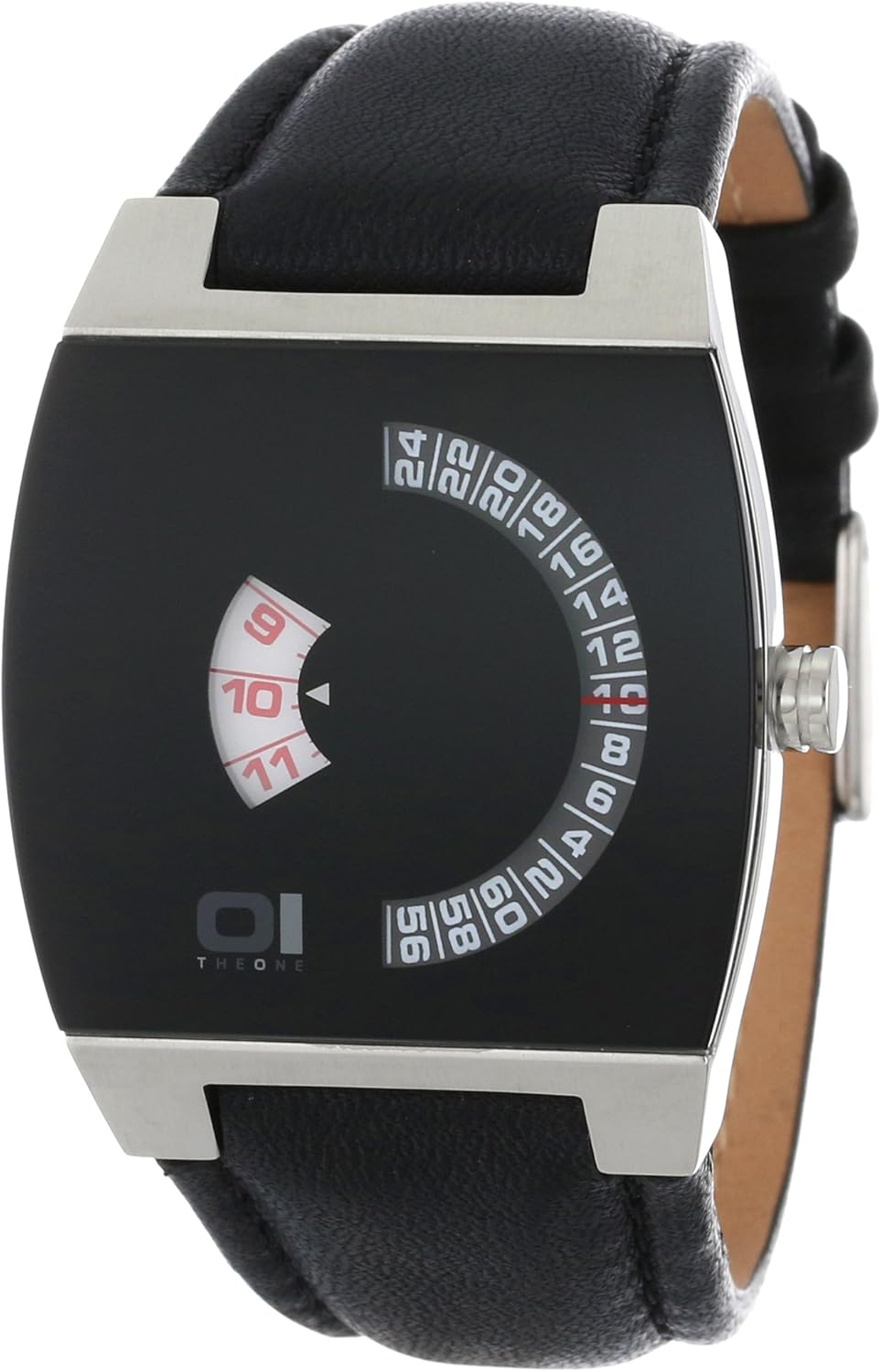 THE ONE Spinning Wheel AN03G03 Men's Black Leather Strap Watch Amazon
