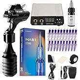 Mast Flash Rotary Tattoo Machine Kit with Power Supply | 3.5mm Stroke Cartridge Machine Complete Tattoo Supplies with 20 Disposable Needles Black Ink &amp; Foot Pedal