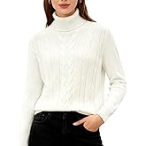 DAIMIDY Women's Turtleneck Sweater Cable Knit Long Sleeve Chunky Fall Sweaters Knit Pullover Tops