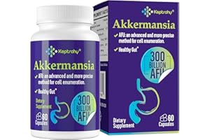 KEPTROHY 300 Billion AFU Akkermansia Muciniphila - A Live Probiotics for Women Men, for GLP-1, Probiotics for Digestive, Gut, Immune & Overall Health, Enhances Gut Digestive Lining function, 60 Capsules