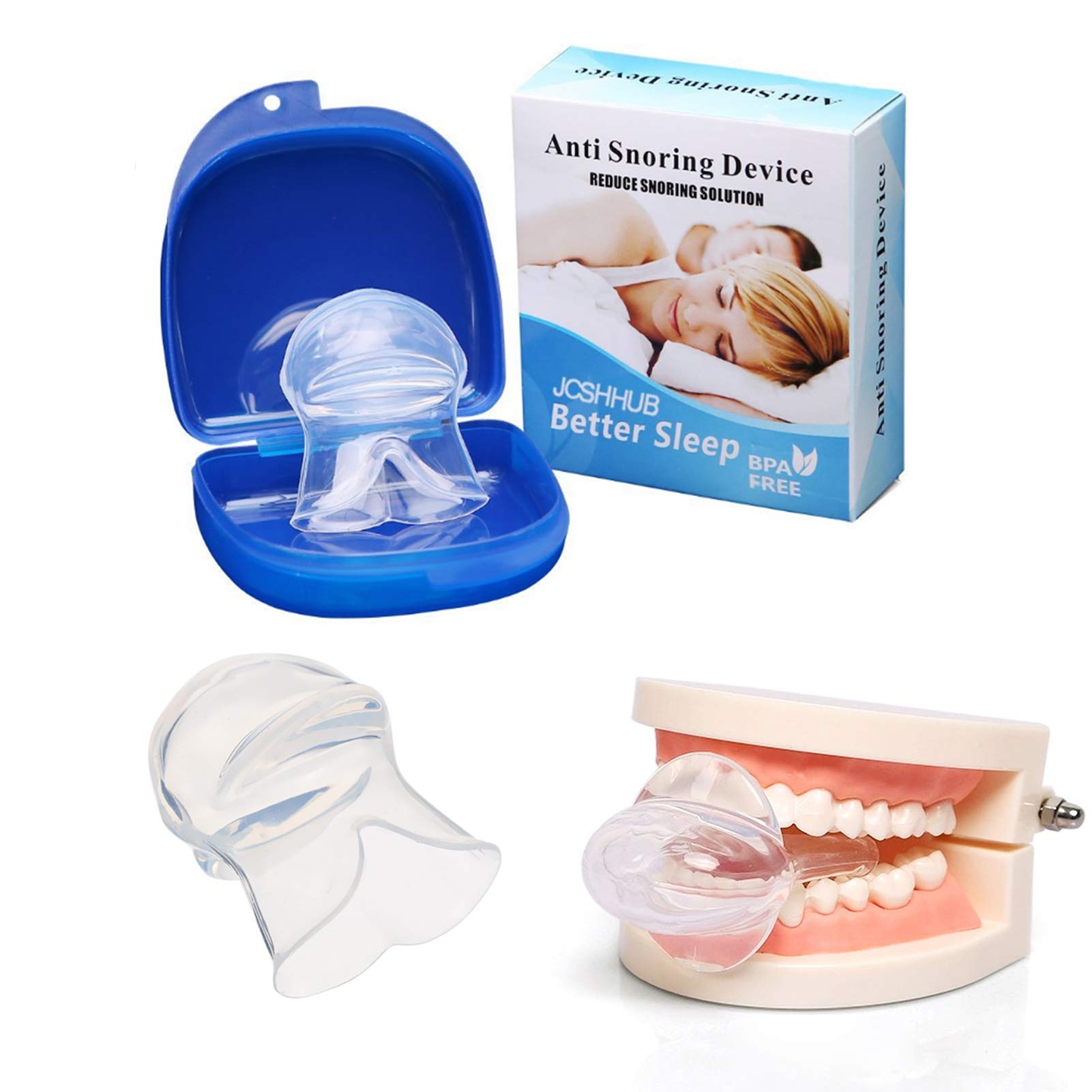 MLZYKYJZ Tongue Snoring Stopper Soft Tongue Retainer Transparent Silicone Sleep Apnea Relief for Men & Women Sleeping Aid (Two)
