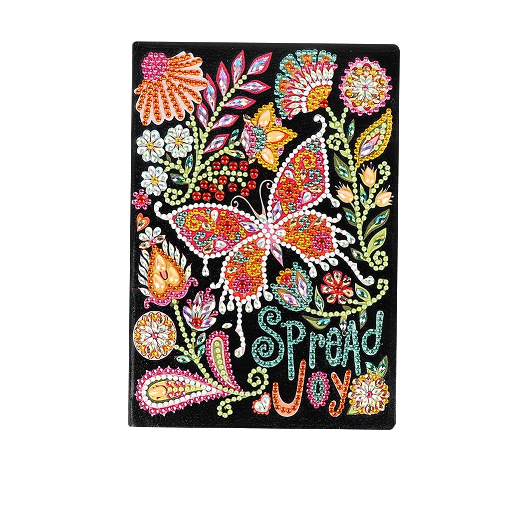 DCIDBEI Diamond Painting Notebook Blank Butterfly DIY Special Embroidery Cross Stitch School Stationery Notes Book Girls Diary A5 Sketchbook Writing Book Girls Boys Gift 50 Sheets 120 Pages