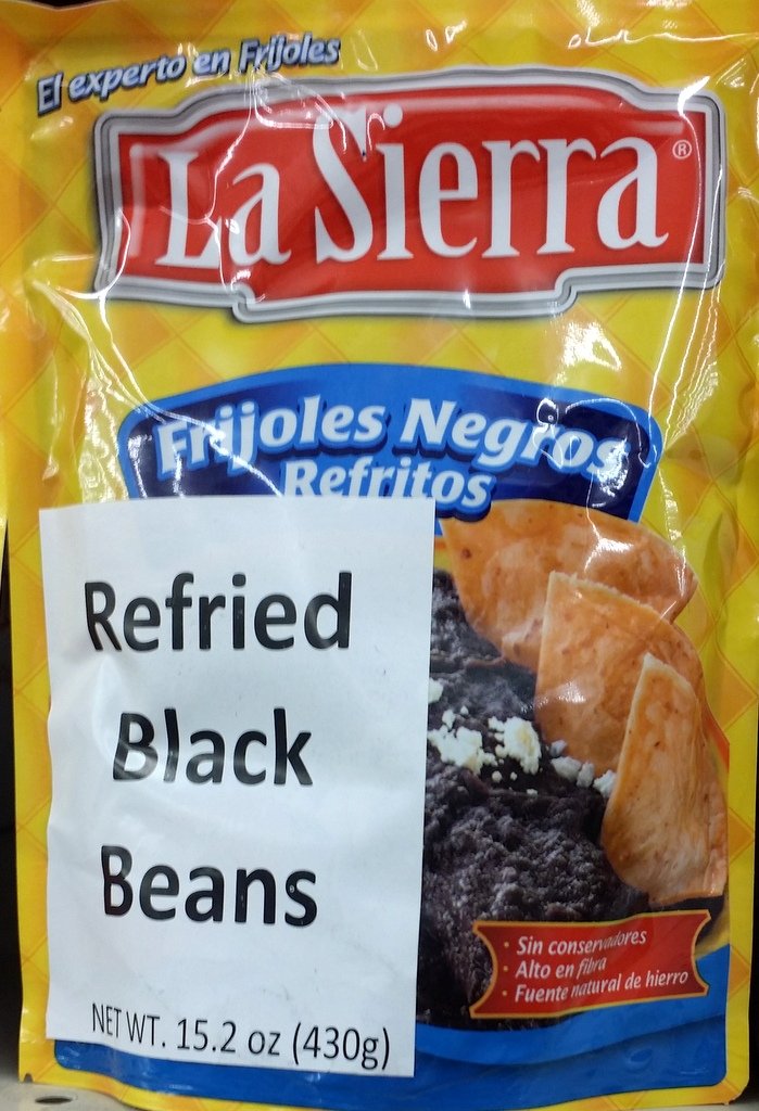 La Sierra Refried Black Beans Microwave Pouch 15.2 Oz (Pack of 4