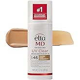 EltaMD UV Clear Face Sunscreen with Zinc Oxide, Oil-Free, SPF 46 and SPF 50 | Calms and Protects Acne-Prone Skin and Rosacea, No White Cast, Dermatologist Recommended, Available in Three Tints and Sizes