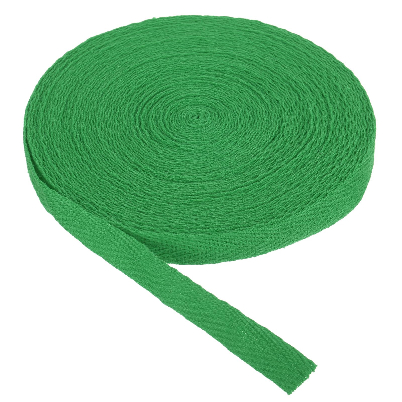PATIKIL Cotton Twill Tape 10mm(3/8 Inch) 10 Yards Cotton Ribbon Bias Binding Tape Herringbone Webbing Trim for Sewing Gift Wrapping Craft DIY Brilliant Green - 9m