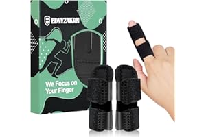 EDNYZAKRN 2PCS Finger Splints, Finger Brace for Trigger Finger - Broken Finger - Arthritis - Straightening - Pain Relief, Finger Protectors Support for Index - Middle - Ring Finger (Black)