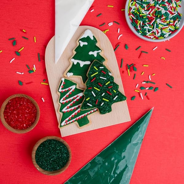 SWEETS INDEED FROSTING KIT PLUS SPRINKLES FROSTING TUBES NOZZLES 11.71 OUNCES PERFECT FOR BAKING AND COOKIE DECOARTING (XMAS DECORATING KIT)