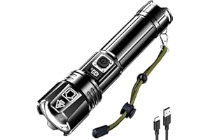 AKNEAR Rechargeable LED Flashlight 990000 High Lumens, Super Bright Flashlights with Zoomable & USB C Rechargeable & 5 Light 